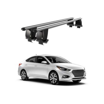 Bare transversale portbagaj auto aluminiu compatibile plafon neted Hyundai Accent V HC Hatchback 2017-> argintii sau negre Cod: CB200101 Kit-108