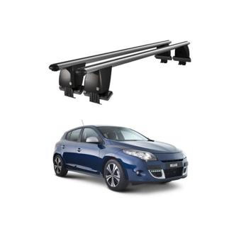 Bare transversale portbagaj auto aluminiu compatibile plafon neted Renault Megane III 2008-2016 argintii sau negre Cod: CB200101 Kit-105