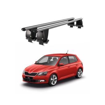 Bare transversale portbagaj auto aluminiu compatibile plafon neted Skoda Fabia III NJ 2015-> argintii sau negre Cod: CB200101 Kit-109
