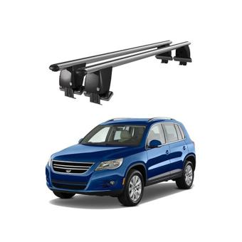 Bare transversale portbagaj auto aluminiu compatibile plafon neted Volkswagen Tiguan I 5N 2007-2011 argintii sau negre Cod: CB200101 Kit-101