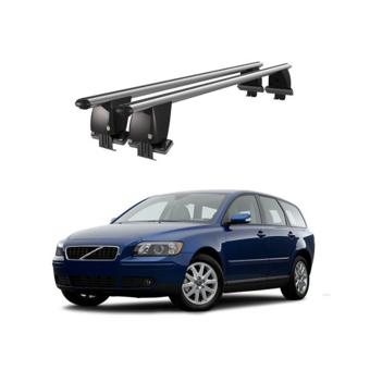 Bare transversale portbagaj auto aluminiu compatibile plafon neted Volvo V50 2008-2012 argintii sau negre Cod: CB200101 Kit-101