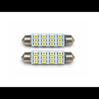 Becuri LED Sofit 46 mm 12 SMD 3528 12V lumina alba set 2 bucati iART