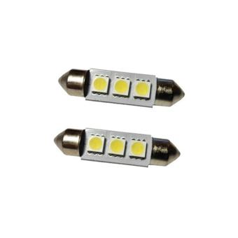 Becuri LED Sofit 11 x 39 mm 3 SMD 5050 24V lumina alba set 2 bucati Cod: JSUN50