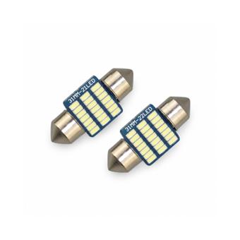 Becuri LED Sofit 31 mm Canbus 21 SMD 3014 210 lumeni 12V nonpolar lumina alba set 2 bucati Cod: JSUN23