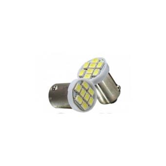 Becuri LED auto T4 BA9S TV tip vechi 8 SMD 1206 24V 80 lumeni 6000K lumina alba set 2 bucati Cod: JSUN48