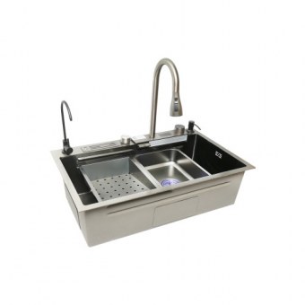Chiuveta inox 75x46 cu 2 baterii DISMT04