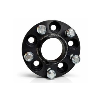 Distantier janta auto 20 mm 5x114.3 centrare 64.1 prindere dubla cu piulite M14x1.5 aluminiu forjat negru Cod: DST3035