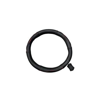 Husa volan auto piele naturala perforata negru cu rosu marime M 37-38 cm Cod: K432