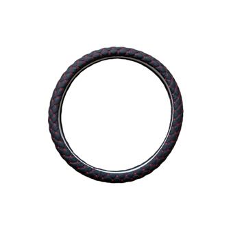 Husa volan imitatie piele marime M negru cu cusatura rosie Cod: C203