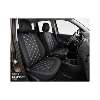 Huse scaune auto compatibile Dacia Sandero Stepway II 2019-> spatar bancheta fractionat Premium Imitatie Piele Romb