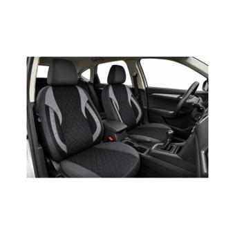 Huse auto universale Premium fractionate fata spate negre cu gri antracit compatibile dimensiuni standard Cod: HNG1101-6