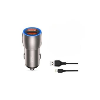 Incarcator auto SMART Quick charge USB QC3.0 36W + cablu lightning compatibil Iphone  Cod: XO-CC52A
