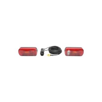 Lampi remorca 12V universale cu 6 functii cablaj 5.5 m fisa priza 13 pini 235 x 130 x 55 mm
