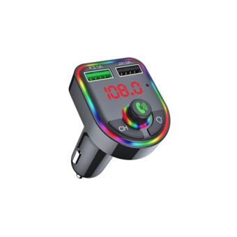Modulator MP3 auto Bluetooth handsfree FM USB TF 3.1A LED compatibil 12V 24V Cod: F6 Bluetooth