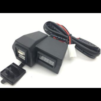 Mufa USB + voltmetru moto Cod:052202