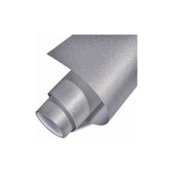 Rola folie auto autocolant PVC argintie  sclipici mat 1.52m x 30m cu tehnologie eliminare bule Cod: KM9247