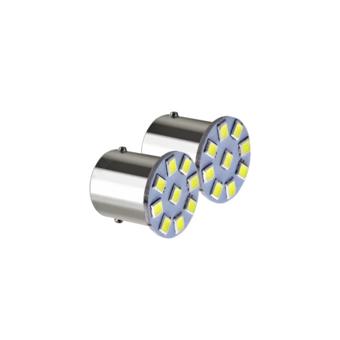 Set 2 becuri o faza BA15S T.V. 9SMD 1210 24V lumina alba 180 lumen Cod: JSUN55