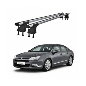 Set bare transversale aluminiu cu prindere in puncte fixe compatibile Citroen C5 Mk2 2007-2017 negre sau argintii Cod: 120101 Kit 201