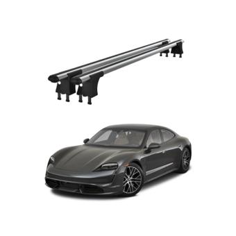 Set bare transversale aluminiu cu prindere in puncte fixe compatibile Porsche Taycan 2019-> negre sau argintii Cod: 120101 Kit 202