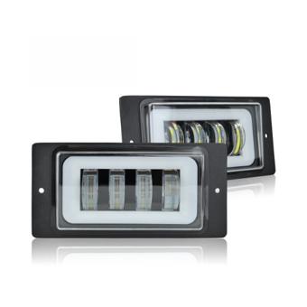 Set proiectoareLED auto 15W cu angel eyes DRL alb sau galben 12V 24V Cod: HH-LD4