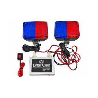 Stroboscoape auto 12V rosu-albastru set 2 bucati cu modul de comanda Cod: WF01B