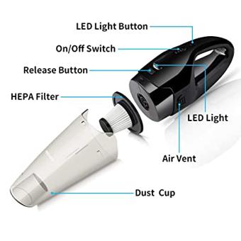 Aspirator auto PREMIUM cu acumulator. COD:3166