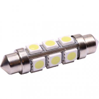 Bec 12 LED SMD SOFIT 42MM 5050 6V ALBA 360° COD: PT74