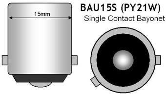 Bec cireasa 3W COB BAU15S lumina galbena 12V ( Tip nou ASIMETRIC )