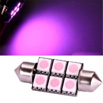 Bec LED SOFIT 36MM 6 SMD 5050 12V ROZ COD: PT28