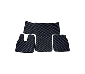 Covor auto imitatie piele romb dedicat Camion MAN TGL, TGS, TGM DIN 01.2013 cabina mare  PC9001 - Negru cusatura Rosie