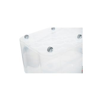 Cutie depozitare 50L cu capac si roti din plastic transparenta Cod:DISLK04