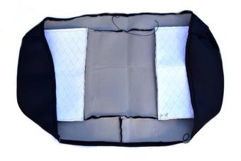 Huse auto compatibile Logan I  2004-2012 nefractionat MATERIAL ROMB - Negru cusatura Rosie