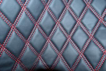 Huse auto universale 1+1 MATERIAL ROMB - Negru cusatura Rosie