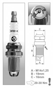 BUJII  BRISK  LOG 1,6  MPI SET 4BUC (2ELEC) DR 17 LDC
