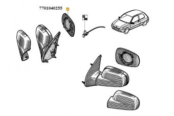 GEAM OGLINDA  EXERIOARA  DR CONVEXA CU INCALZIRE 40255U