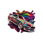 Abtibild "  MASINA COLORATA " Cod:TAG 068 / T4