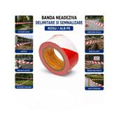 Banda delimitare si semnalizare rosu-alb 50 mm x 300 m PE HighPower  Cod: AAA162