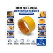 Banda dublu adeziva 48mmx10m textila pentru mochete si covoare HighPower Cod: AAA177