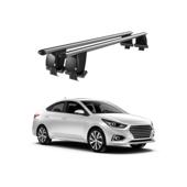Bare transversale portbagaj auto aluminiu compatibile plafon neted Hyundai Accent V HC Hatchback 2017-> argintii sau negre Cod: CB200101 Kit-108