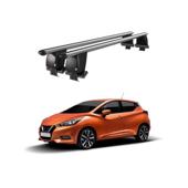 Bare transversale portbagaj auto aluminiu compatibile plafon neted Nissan Micra K14 2017-> argintii sau negre Cod: CB200101 Kit-108