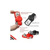 Borne baterie auto din aluminiu cu protectie cauciuc rosu negru plus minus set 2 bucati  Cod: RAZ317
