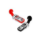 Borne baterie auto din aluminiu cu protectie cauciuc rosu negru plus minus set 2 bucati  Cod: RAZ317