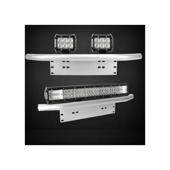 Bullbar aluminiu tip suport numar si proiectoare argintiu Cod: HH-BLB15