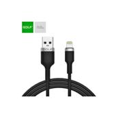 Cablu USB Lightning Fast Charge metalic impletit 2.4A 1m negru Cod: GC-71i