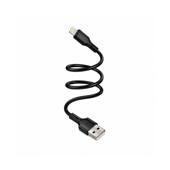 Cablu pentru incarcare 2.4A si transfer date USB-A la Lightning 1 m negru Cod: XO-NB230A