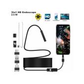 Camera endoscop USB-C 5.5mm impermeabila 5m cu LED reglabil