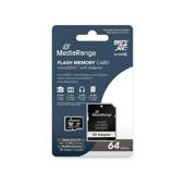 Card de memorie microSDXC MediaRange 64 GB Clasa 10 cu adaptor SD