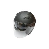 Casca moto tip jet neagra model urban cu viziera transparenta si ochelari de soare marimea XL Cod: DISTM81