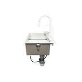 Chiuveta bucatarie otel inoxidabil cu doua baterii, functie cascada, spalator pahare, dozator sapun, scurgator, tava, tocator si accesorii scurgere incluse, 75x46x23.5cm Cod: DISPK13