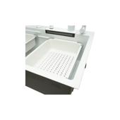 Chiuveta bucatarie otel inoxidabil cu doua baterii, functie cascada, spalator pahare, dozator sapun, scurgator, tava, tocator si accesorii scurgere incluse, 75x46x23.5cm Cod: DISPK13